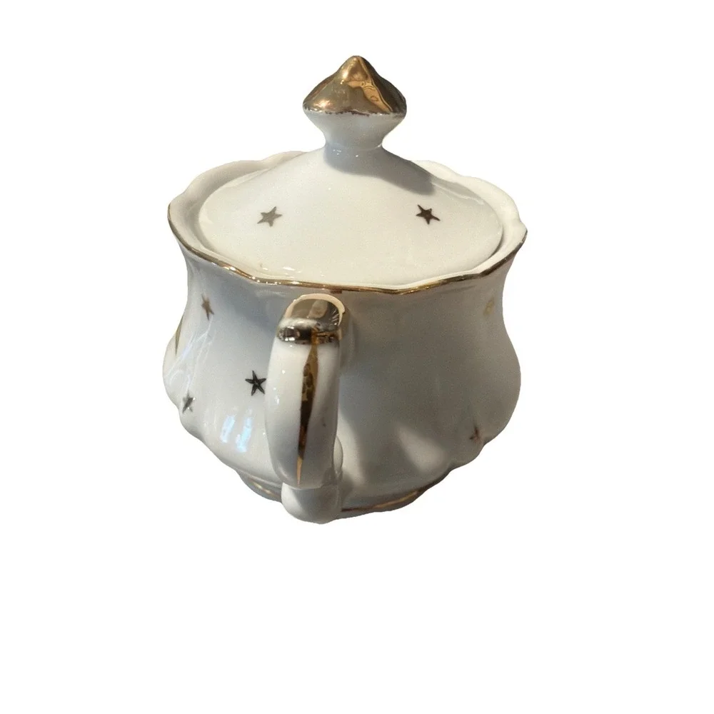 Vtg Lefton Order of the Eastern Star 1950s Porcelain Sugar Bowl Gold Trim